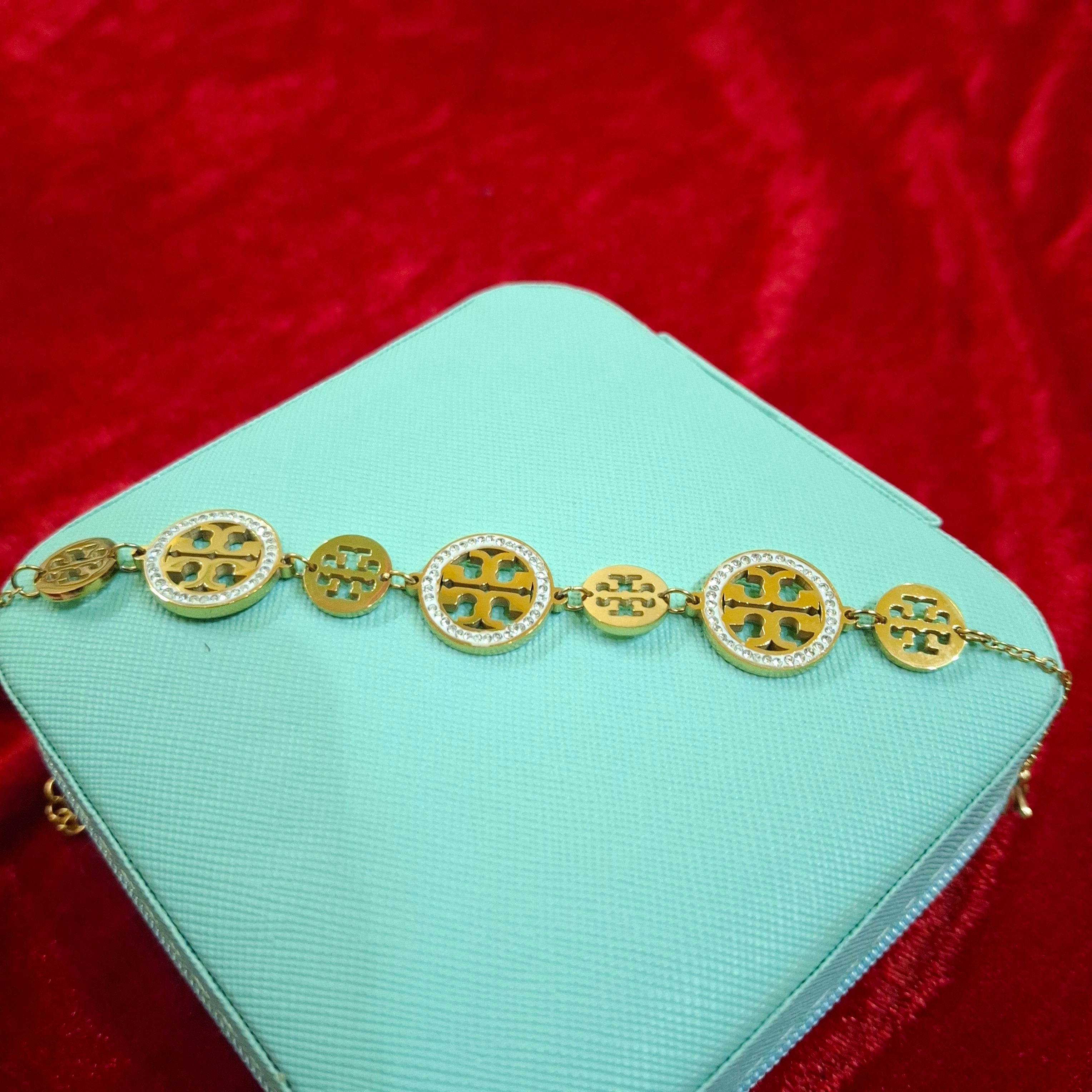 Luxe Pavé Medallion & Gold Charm Bracelet