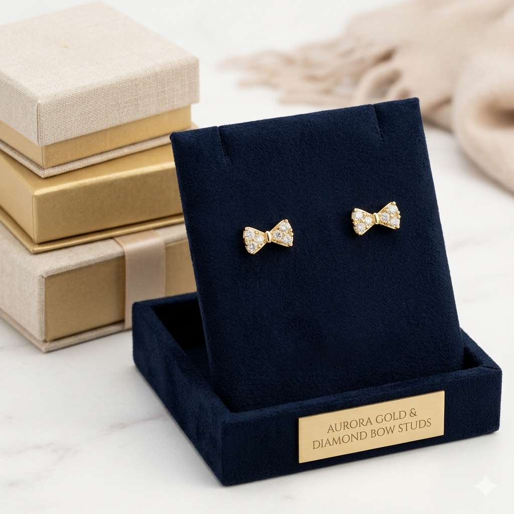 Sparkling Petite Bow Studs
