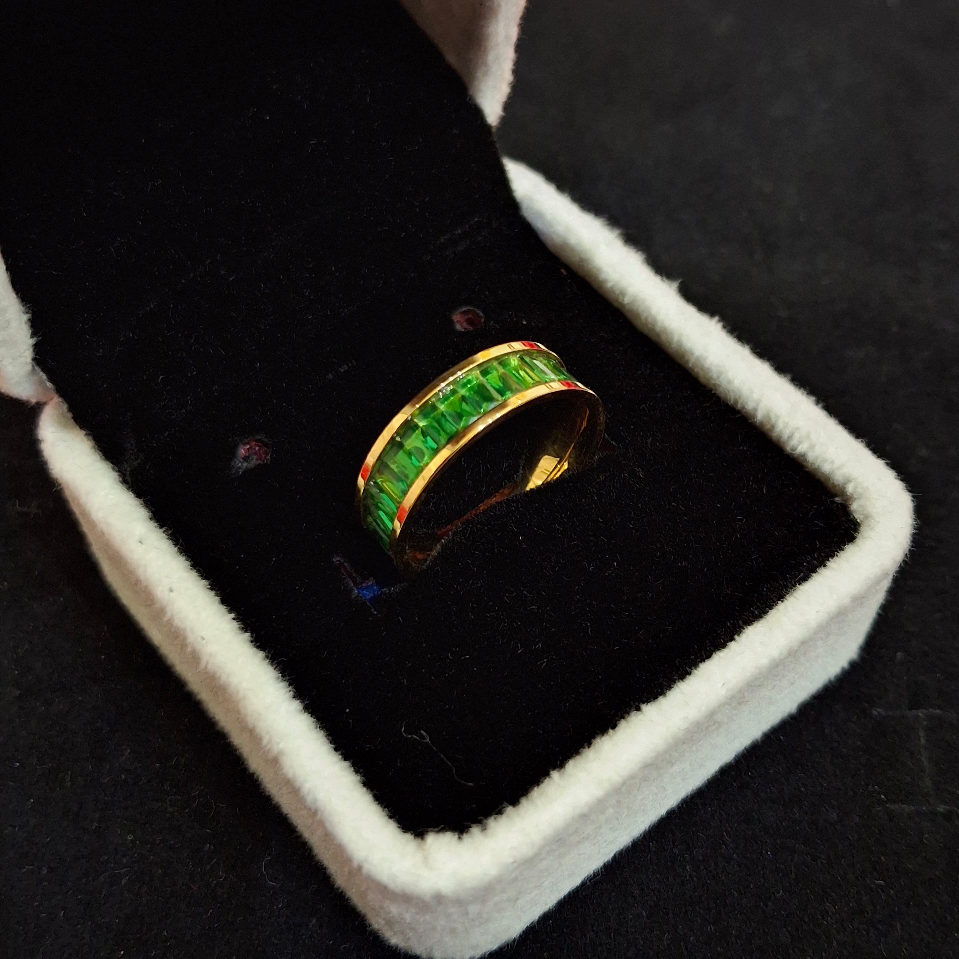 Baguette Crystal Gold-Plated Eternity Band