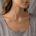 Golden Hearts & Beads Dainty Station Necklace