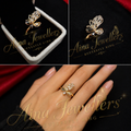 Crystal Monarch: Gold-Plated Butterfly Statement Ring by Aina Jewellers