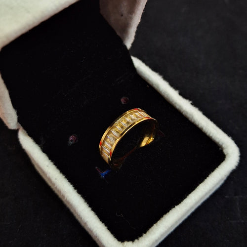 Baguette Crystal Gold-Plated Eternity Band